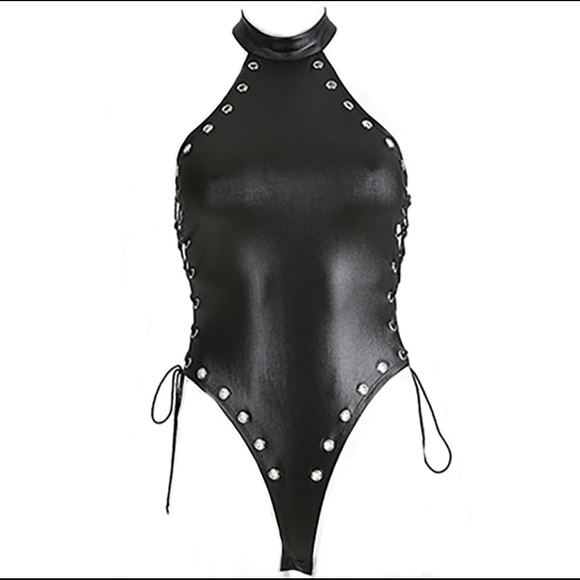 Tops - Women Leather Babydoll One Piece Lingerie